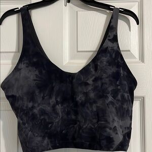 Lululemon Black and Gray Tie-Dye Sports Bra 14 EUC
